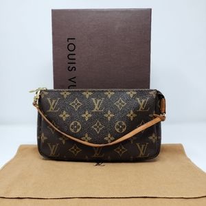 Authentic Louis Vuitton Monogram Pochette Accessoires Wristlet